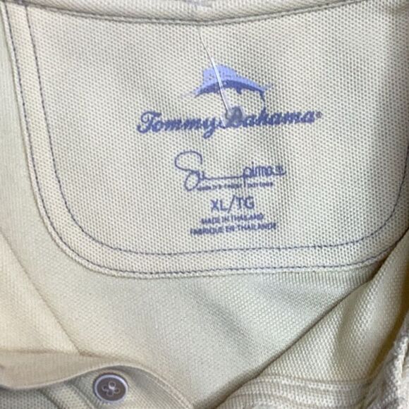 Tommy Bahama Emfielder Supima Cotton Light Yellow Textured Polo Shirt - Picture 2 of 2